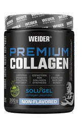 Weider Premium Collagen 300g jar with grass-fed collagen peptides for skin and joint support.